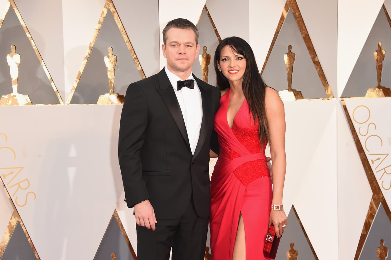 Matt Damon, con su bellísima pareja.