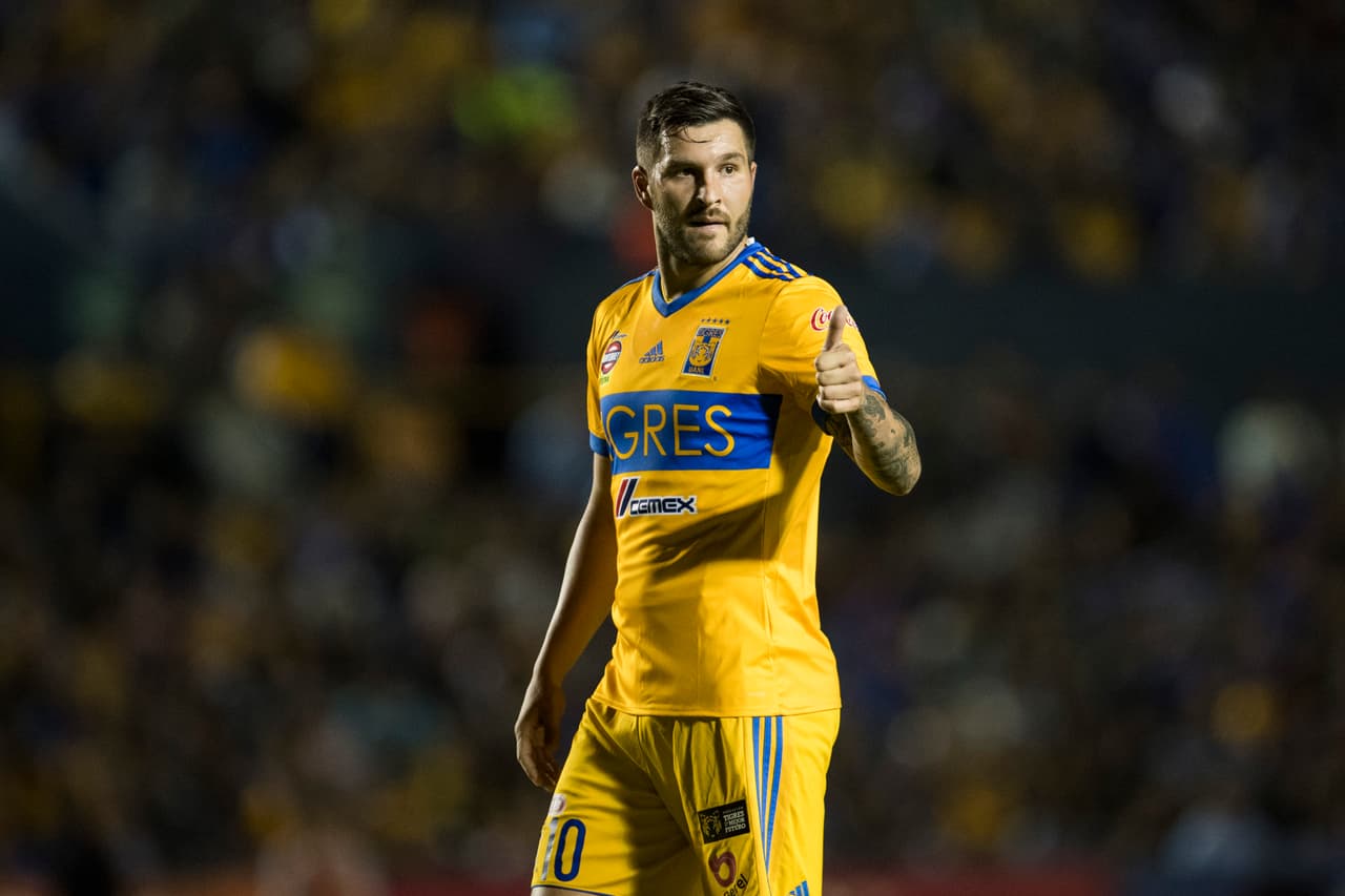 Action photo during the match Tigres vs Veracruz, Corresponding to round 10 of the Torneo Apertura 2017. Foto de accion durante el partido Tigres vs Veracruz, Correspondiente a la Jornada 10 del Torneo Apertura 2017, en la foto: Andre Pierre Gignac Tigres 17/10/2017/MEXSPORT/Jorge Martinez