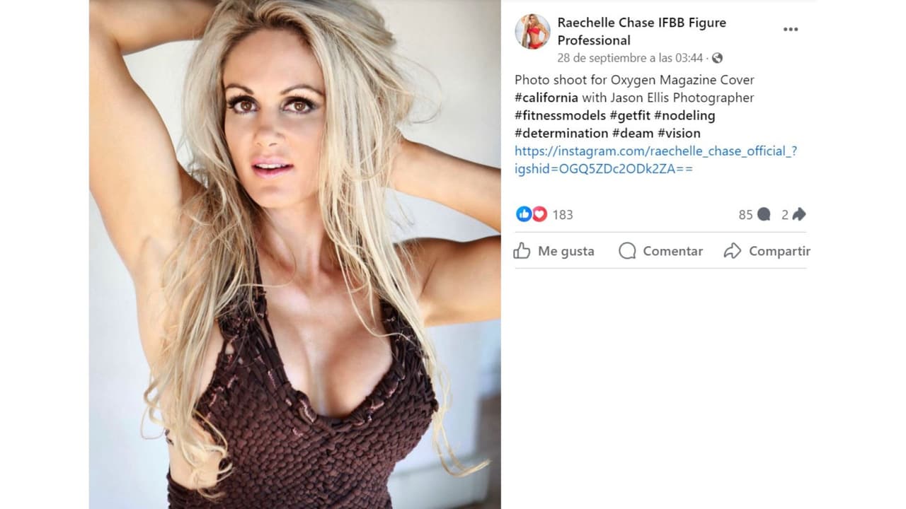 Raechelle Chase presumió su sesión de fotos para una revista antes de fallecer.