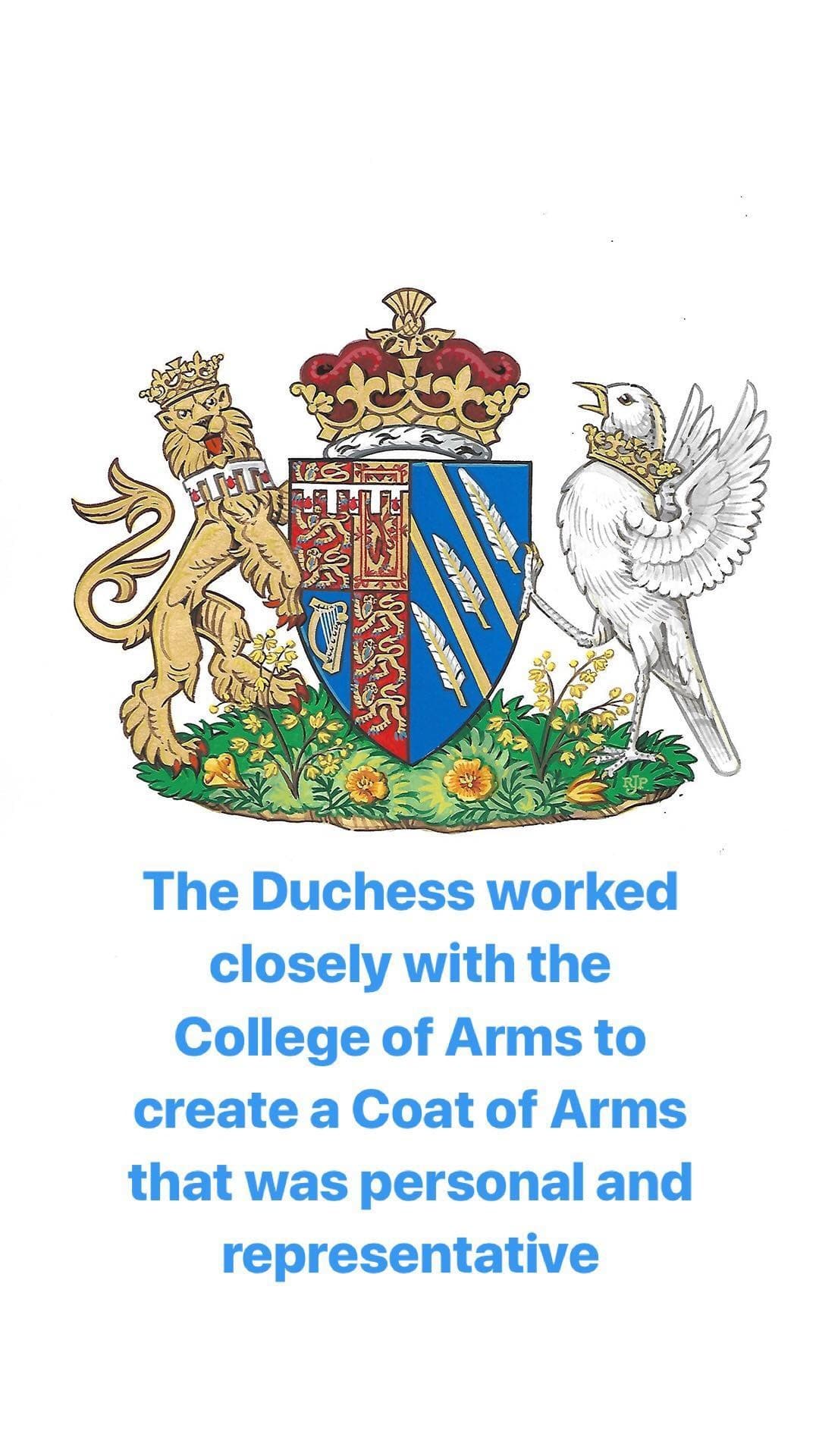 Por lo que el resultado es un escudo de armas diseñado de manera personal y representativa para Meghan Markle.
<br>