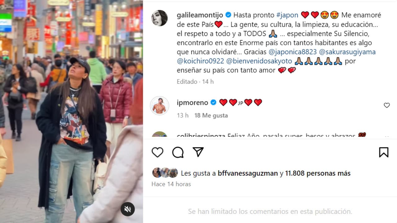 Galilea Montijo habría dejado Japón horas antes del sismo. Ella y su novio pasaron las fiestas de Navidad por aquellas tierras.