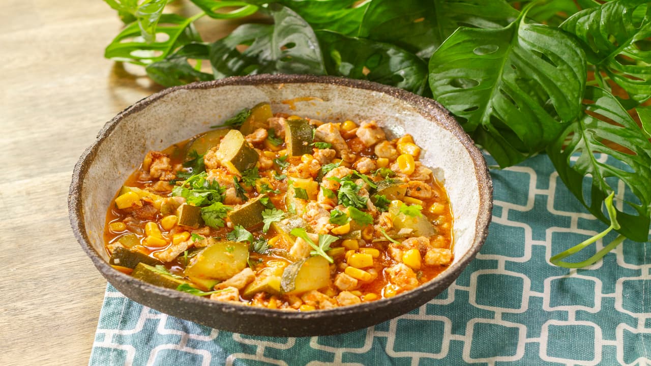 Calabacitas con carne de cerdo