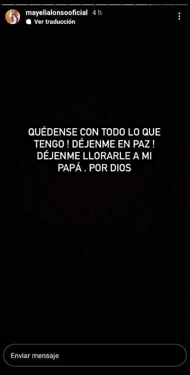 Por lo cual pidió que la "dejen en paz".