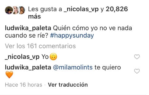 "¿Quién como yo no ve nada cuando se ríe?", preguntó. Nicolás no tardó en responder que a él le pasa justo lo mismo.