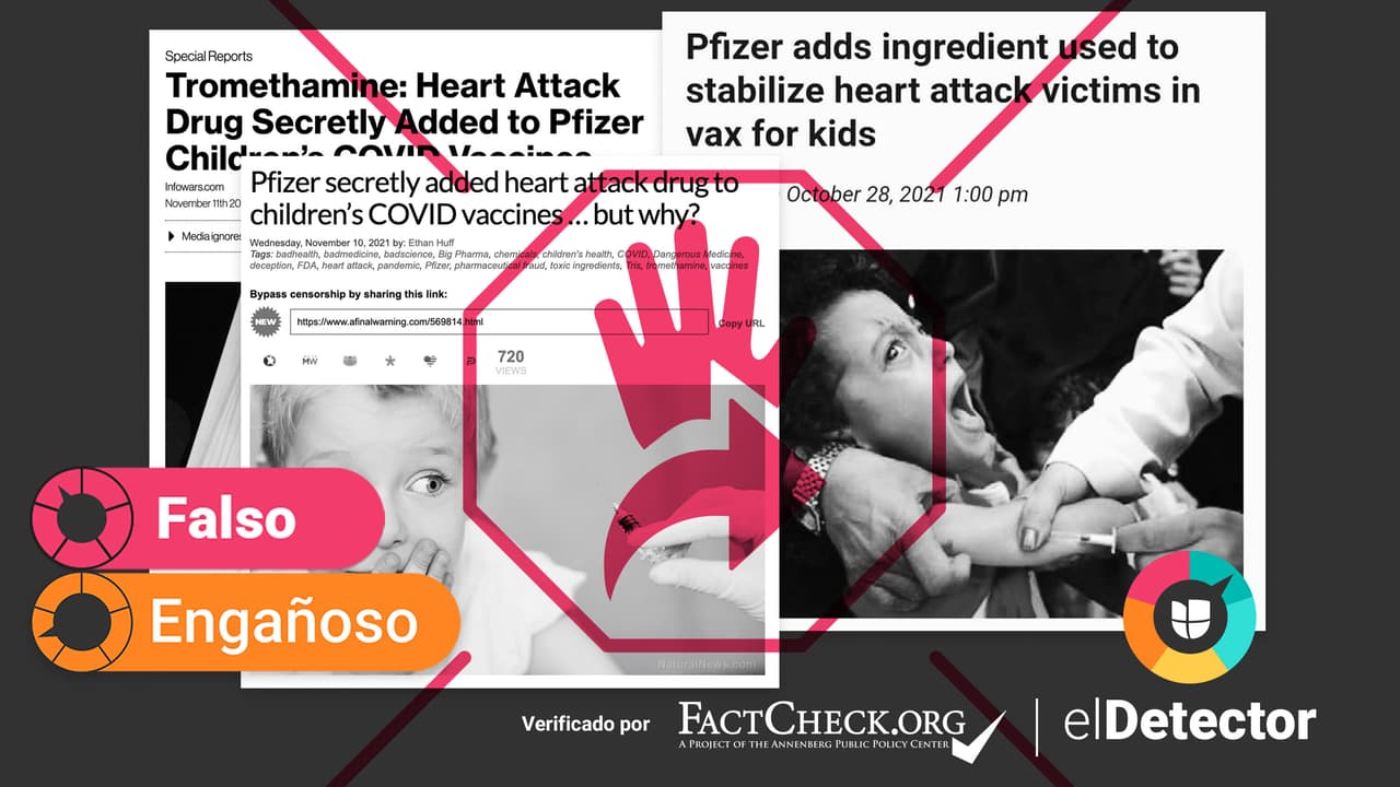 Es falso que Pfizer agregó en secreto un ingrediente peligroso en la vacuna para niños