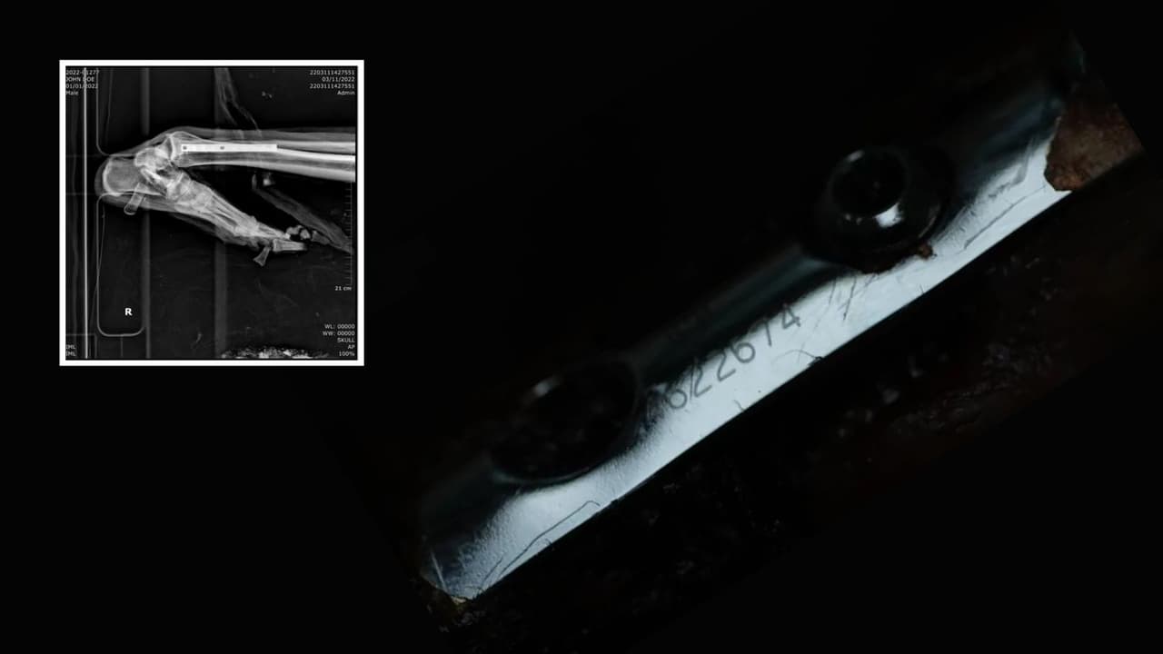 La placa metálica en una pierna de Mejica fue esencial en la identificación de su cadáver.