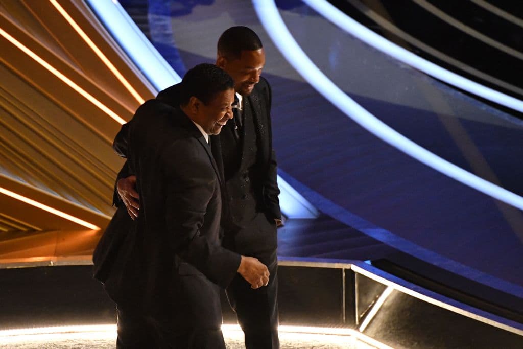 Denzel Washington y Will Smith en los Premios Oscar 2022