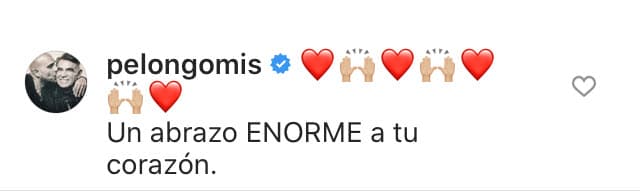 "Un abrazo enorme a tu corazón", escribió en los comentarios.
<br>