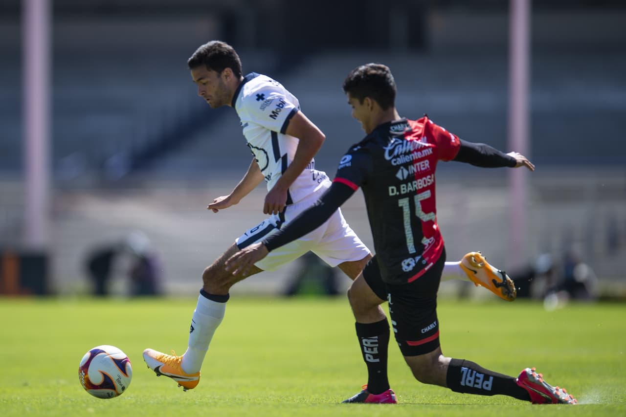 Se va sin goles el partido entre Pumas de la UNAM y Atlas, durante la Jornada 4 en el Estadio Olímpico Universitario. Atlas jugará contra Santos y Pumas se medirá ante Monterrey el próximo sábado en el Torneo Guard1anes 2021.