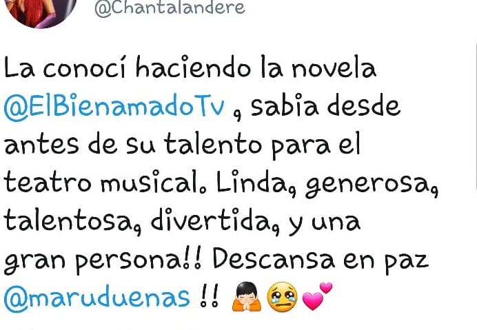 También dedicó unas palabras de cariño a Maru, con quien colaboró en 'El bienamado'.