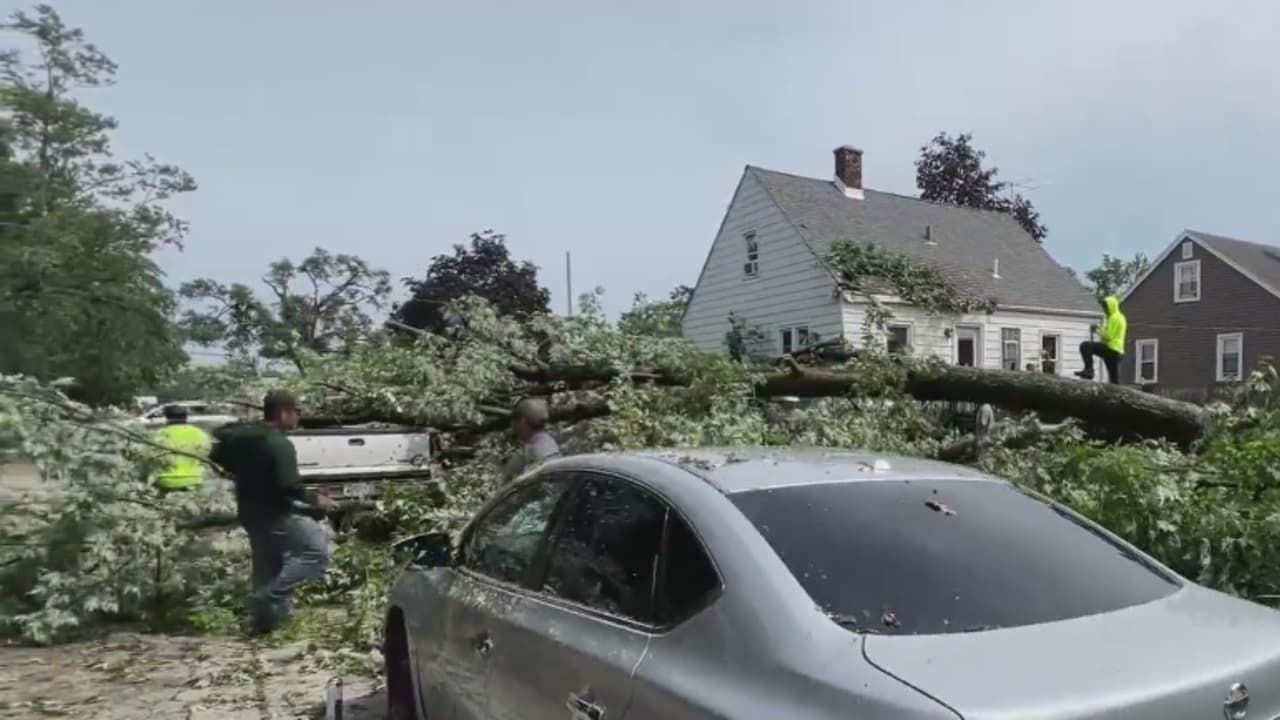 Tormenta severa azota Lansing con caída de árboles y diversos daños materiales