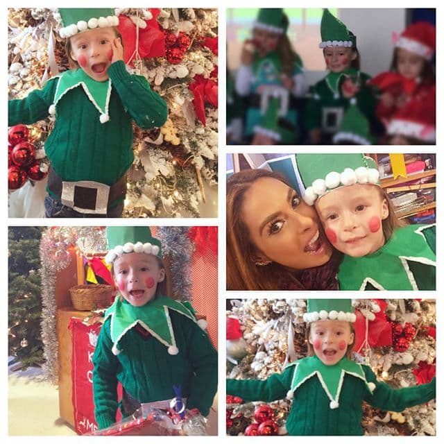 Galilea Montijo vistió a su pequeño como todo un duende de Santa para su festival de la escuela. ¡Qué tierno!