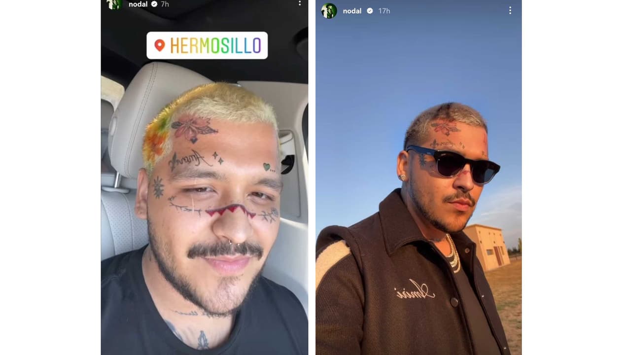 Christian Nodal y los tatuajes de su cara