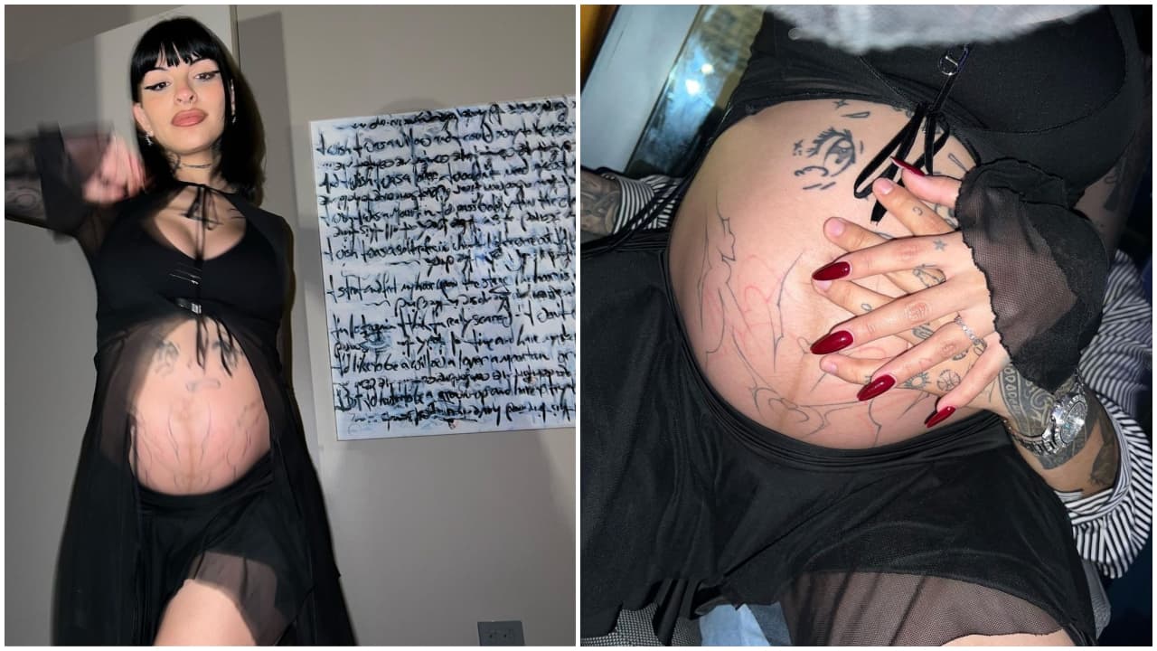 Cazzu presume su pancita de embarazo.