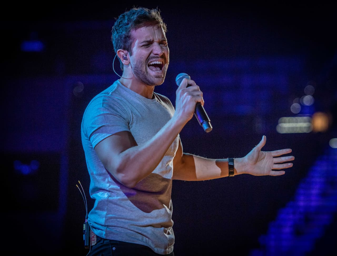 Pablo Alborán no careció de voz ni sentimiento durante el ensayo de 'No vaya a ser'.