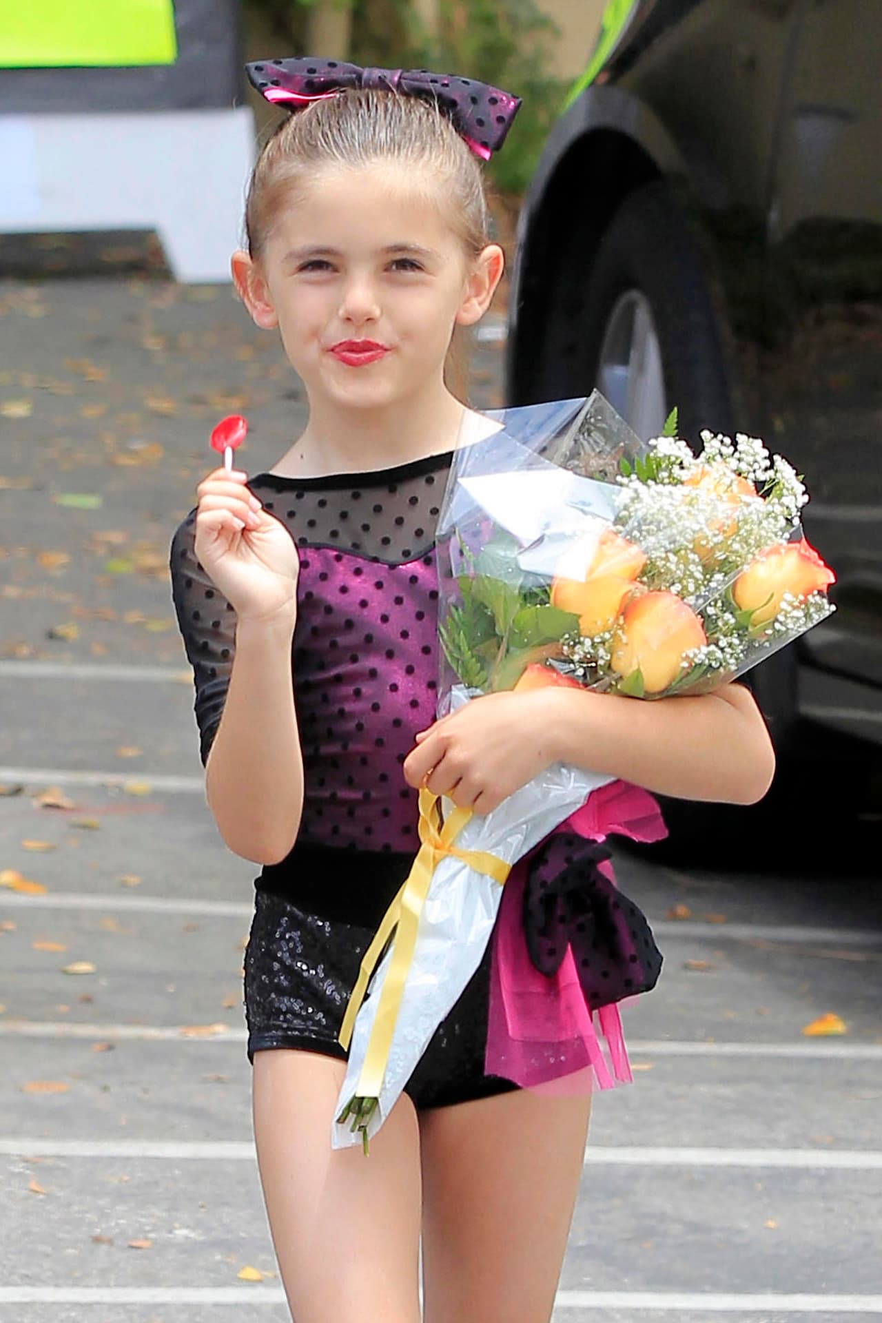 Pero al ver que estaba siendo fotografiada, Anja tuvo la mejor reacción.