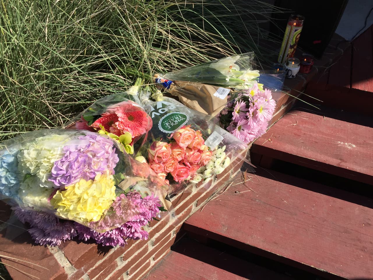 Veladoras y flores fueron traídas hasta el parque Sam Houston para recordar a las víctimas de los ataques terroristas de Paris