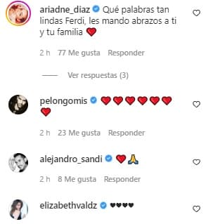 Algunos de los amigos famosos de Valencia y Kellerman, como Ariadne Díaz, Elizabeth Valdez y Héctor Suárez Gomís, ya han comentado sus mensajes de duelo. 
<br>