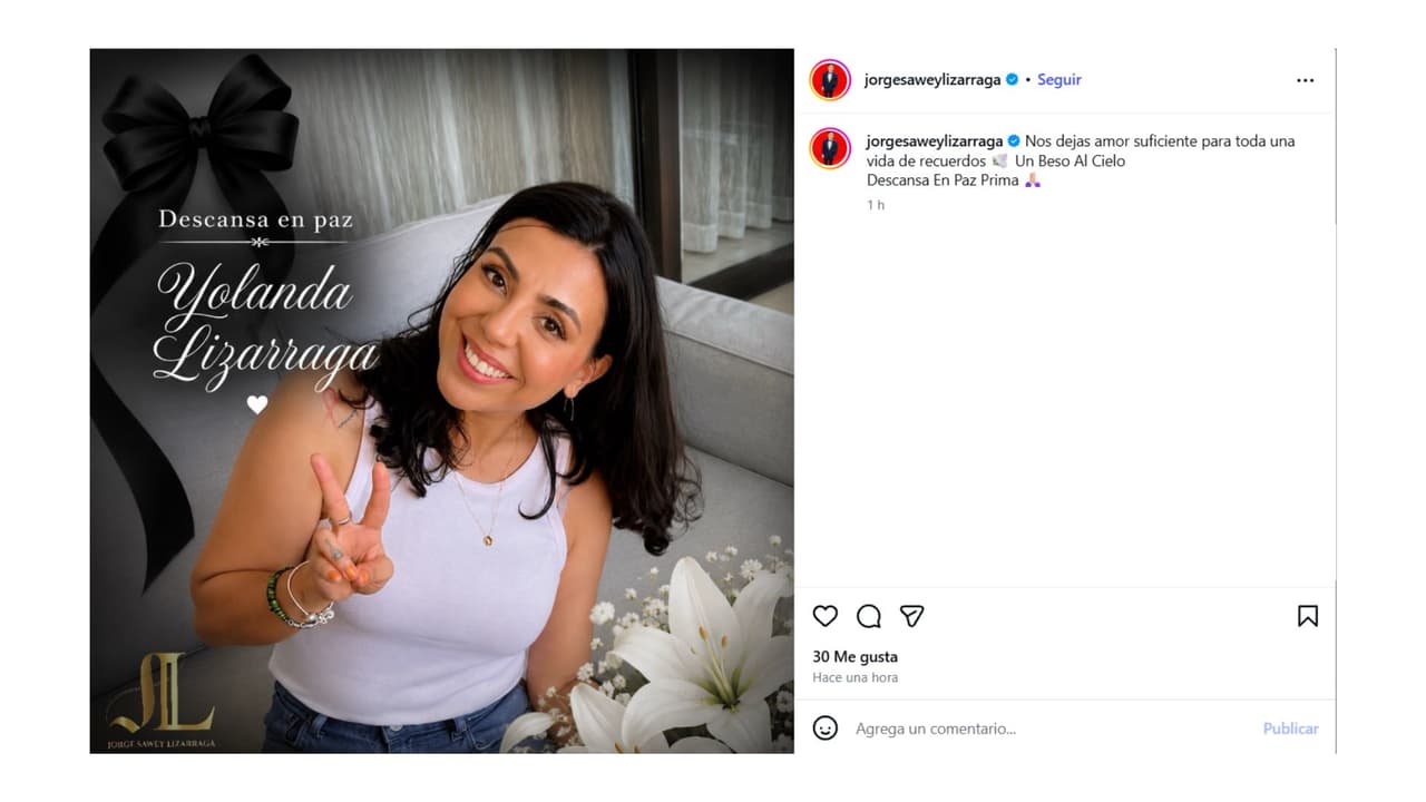 Jorge 'Sawey' lamentó el fallecimiento de su prima.