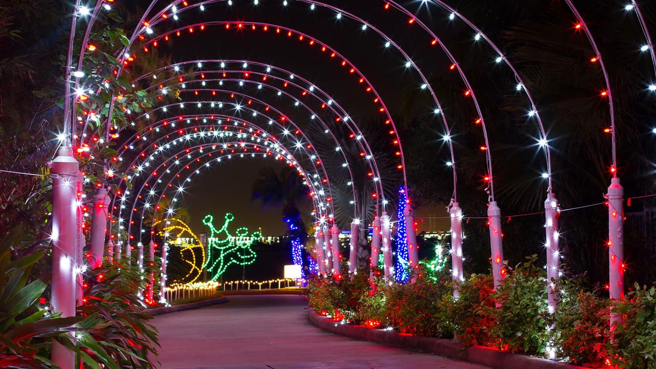 El día de la inauguración, Santa se lanzará en paracaídas para iluminar el sendero de luz de una milla de largo.
