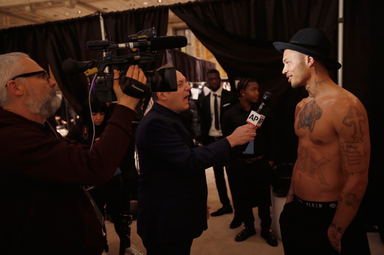 Jeremy Meeks en el New York Fashion Week.