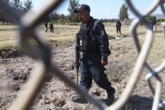Presencia policial en Tanhuato, Michoacán.