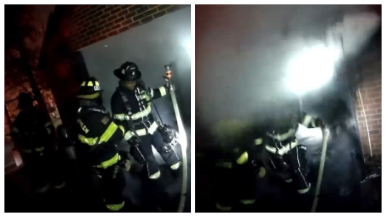 ¡Imágenes impactantes! Estructura sepulta a dos bomberos de Winston-Salem