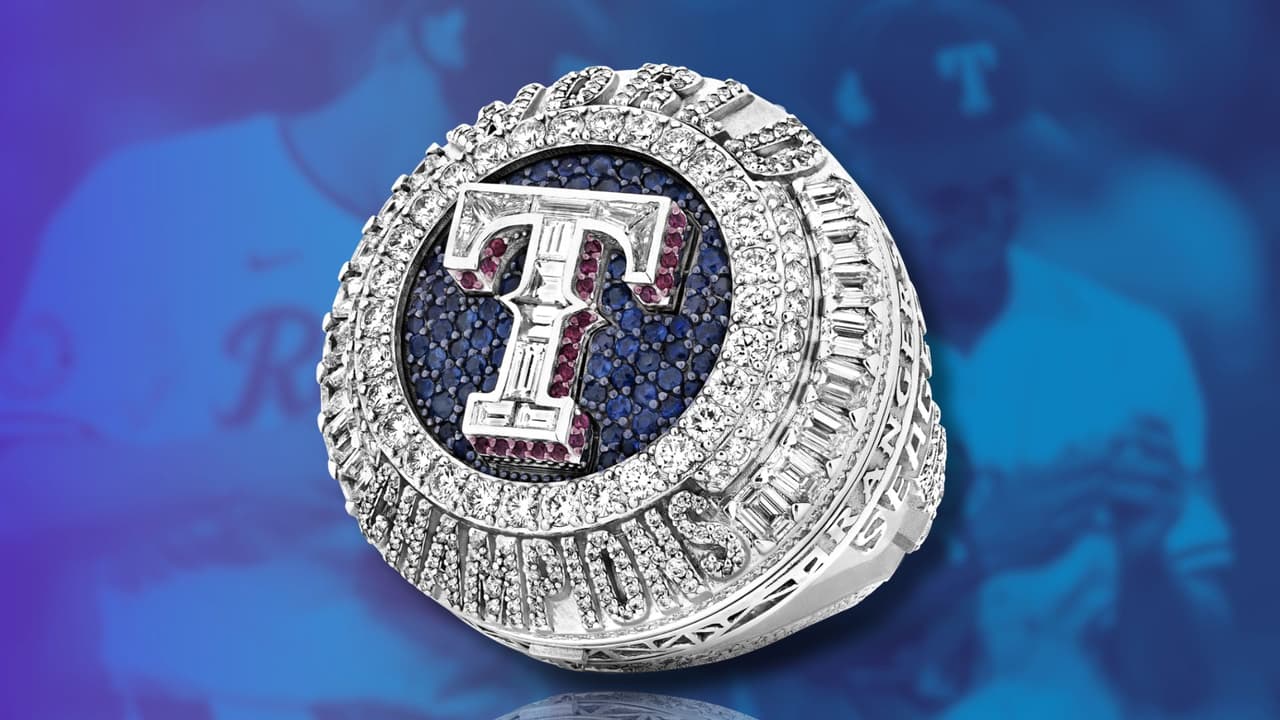 Brillantes y millonarios tesoros: Zafiros, rubíes y diamantes forman parte de los anillos de la Serie Mundial 2023 de los Texas Rangers