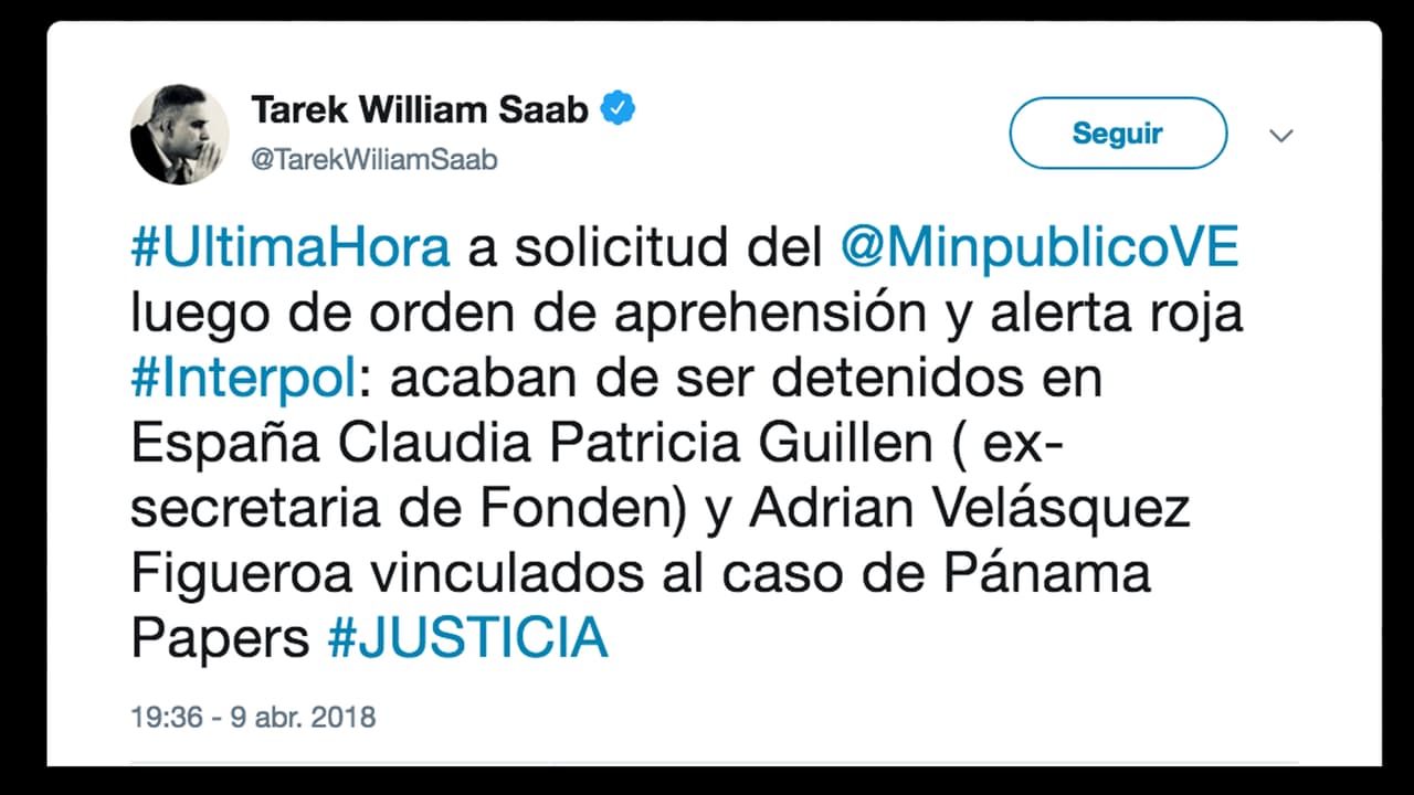 El fiscal venezolano Tarek William Saab -nombrado por la Asamblea Constituyente que intenta suplantar al parlamento venezolano - ha anunciado varias acciones en la investigación contra Díaz y los hermanos Velásquez. El pasado abril de 2018 pidió a España la extradición de la pareja. Actualmente un juez en Madrid procesa la petición y dictó prohibición de dejar la capital ibérica al matrimonio, mientras toma una decisión.