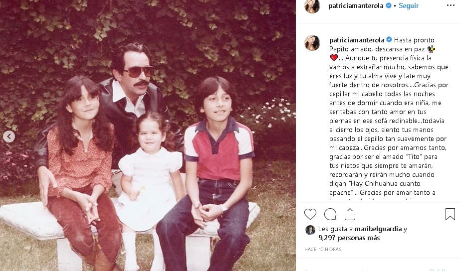 "
<b>Gracias por cepillar mi cabello</b> todas las noches antes de dormir cuando era niña, me sentabas con tanto amor en tus piernas en ese sofá reclinable… todavía si cierro los ojos, siento tus manos pasando el cepillo tan suavemente por mi cabeza", recordó la exintegrante del grupo Garibaldi, quien también publicó una foto antigua en donde aparece de niña con su papá.