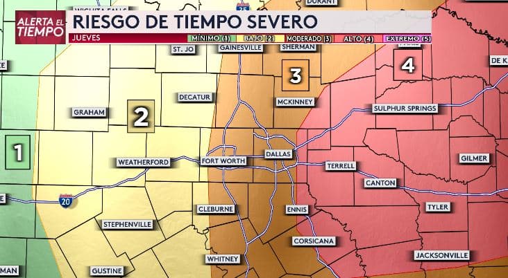 Se espera un fuerte sistema de tormentas y tiempo severo en Dallas – Fort Worth y el norte de Texas