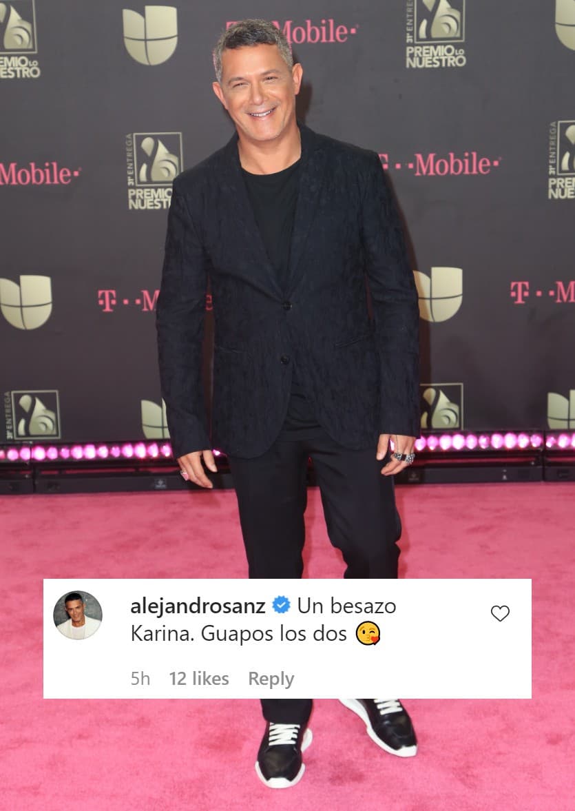 Los comentarios no se hicieron esperar en la publicación, entre ellos la del cantante español 
<b>Alejandro Sanz.</b>
<br>