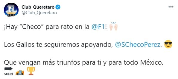 No cesan las felicitaciones para ‘Checo’ Pérez y Red Bull | Grandes personalidades se sumaron a las palabras de aliento para el piloto mexicano y su nueva escudería.
