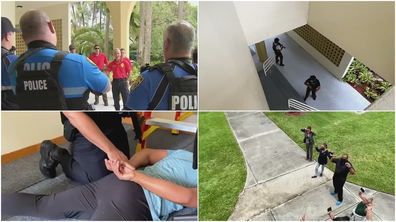 La policía de FIU junto con las agencias de Miami-Dade y North Miami, están haciendo ejercicios de entrenamiento para atender tiroteos activos, dentro del campus de la universidad.
<br>