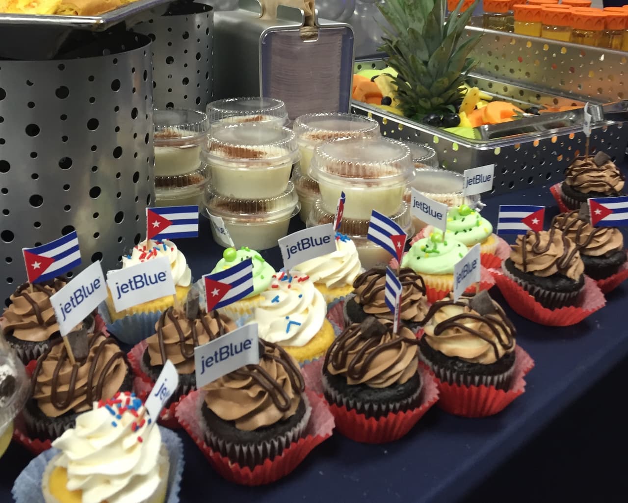 There were cupcakes on hand for the inaugural JetBlue flight to Cuba.