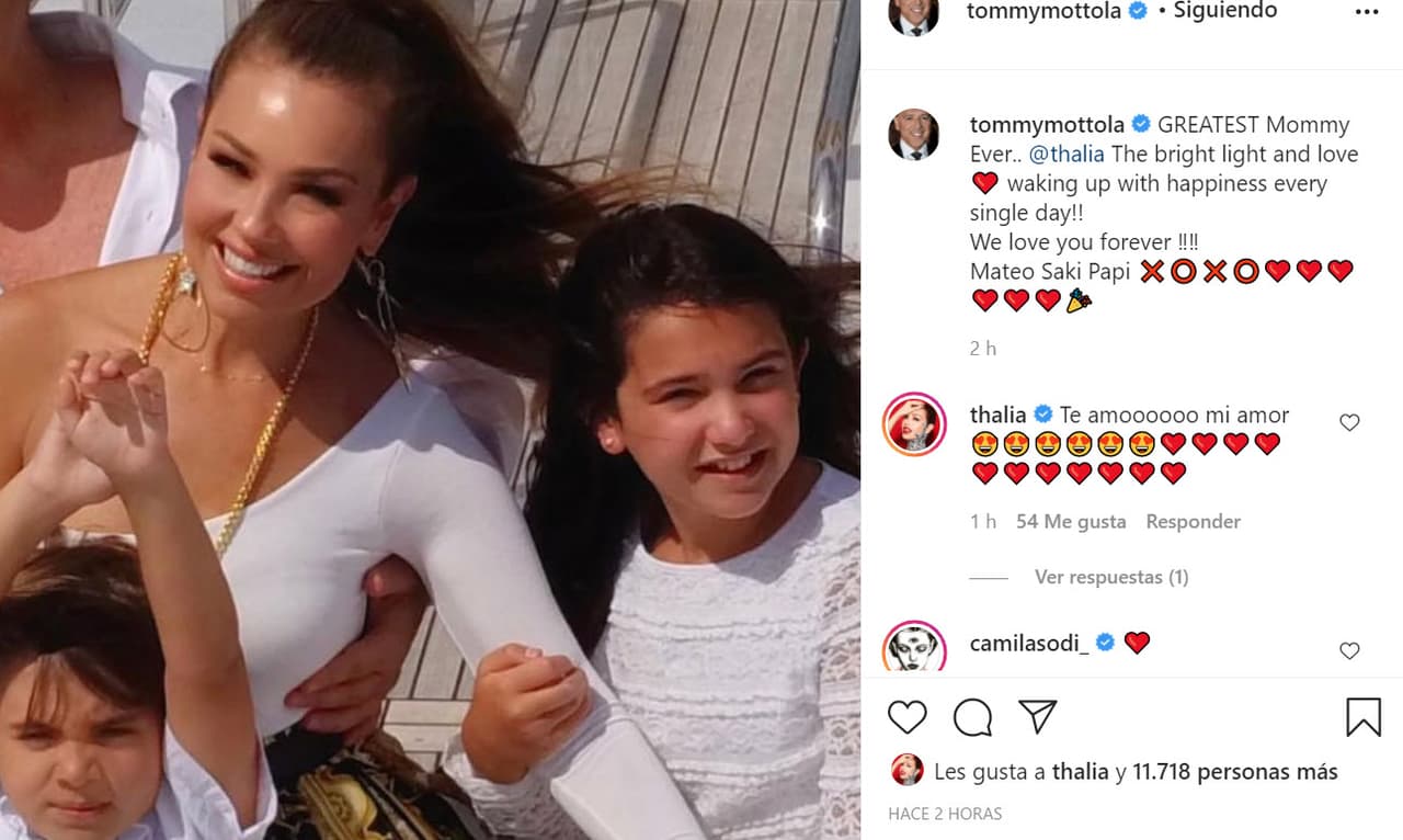 Tommy Mottola rindió un tributo a su esposa 
<b>Thalía</b>, y madre de sus dos hijos, Matthew Alejandro y Sabrina Sakaë: "
<b><a href="https://www.instagram.com/p/COqCbublFGS/" target="_blank">La más grande mamá</a></b>. La luz brillante y el amor ¡Despertar con felicidad todos los días! ¡Te amamos por siempre!".