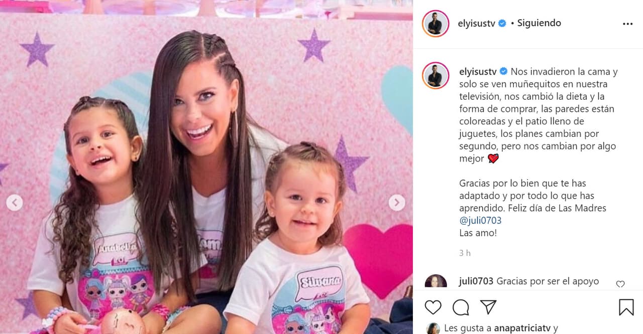 <b>El chef Yisus</b>, ganador de la reciente temporada de 
<b>Mira Quién Baila Univision All Stars</b>, también 
<b><a href="https://www.instagram.com/p/COp6DvCAirx/" target="_blank">felicitó a Julianna</a></b>, la madre de sus dos hijas, Anabella y Silvina.