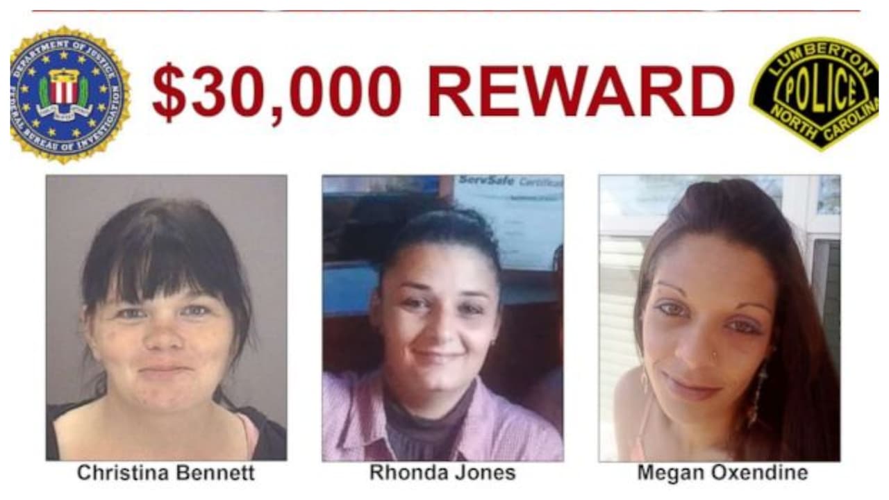 FBI aumenta recompensa para dar con los responsables de la muerte de tres mujeres en 2017 en Lumberton