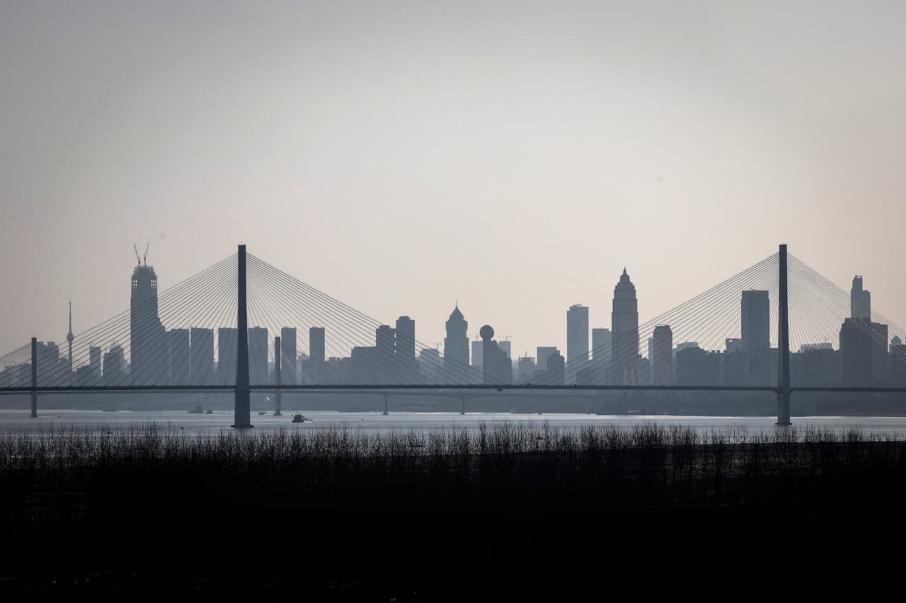 El perfil de la ciudad de Wuhan.
