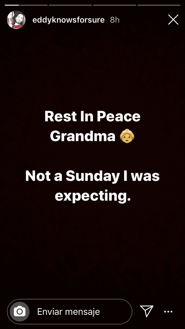 "Descansa en paz abuela", escribió, 
<b>"no era el domingo que esperaba". </b>
<br>