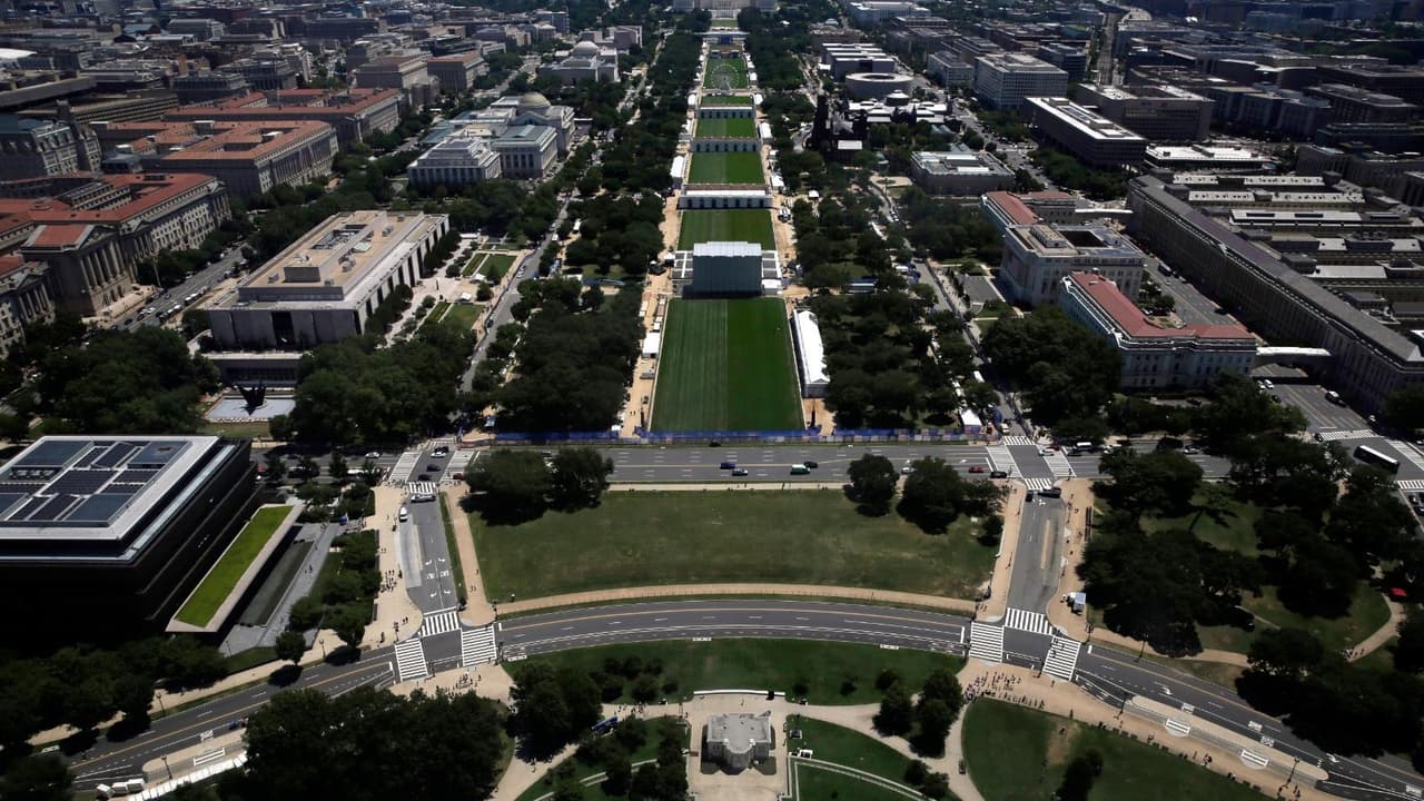 Así lucen los preparativos para evento de Trump del rally por el 250 aniversario de la independencia de EEUU