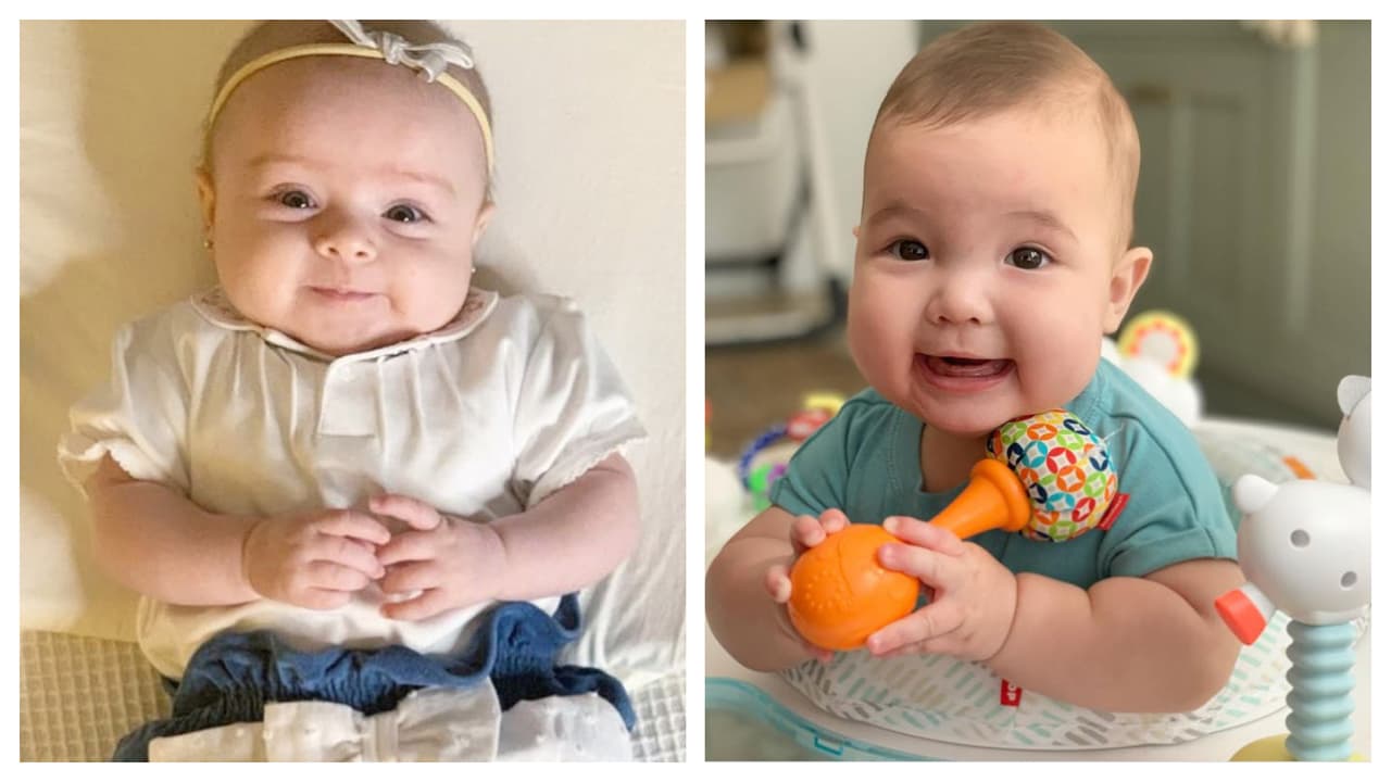 Megan y Ford, los hijos de 
<b><a href="https://www.univision.com/famosos/ford-es-un-bebe-muy-esperado-asi-vivio-michelle-galvan-la-presentacion-del-bebe-de-pamela-silva-video" target="_blank">Michelle Galván y Pamela Silva</a></b>, ya están listos para Navidad, a poco más de un mes de la gran celebración. 
<br>