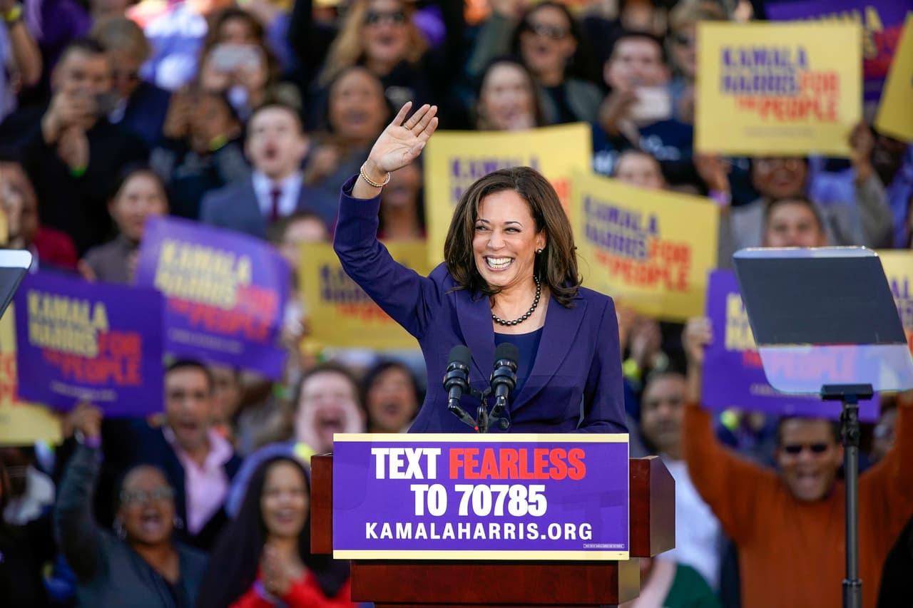 Kamala Harris en un evento de campaña en Oakland, California, su ciudad natal, en enero de 2019.
