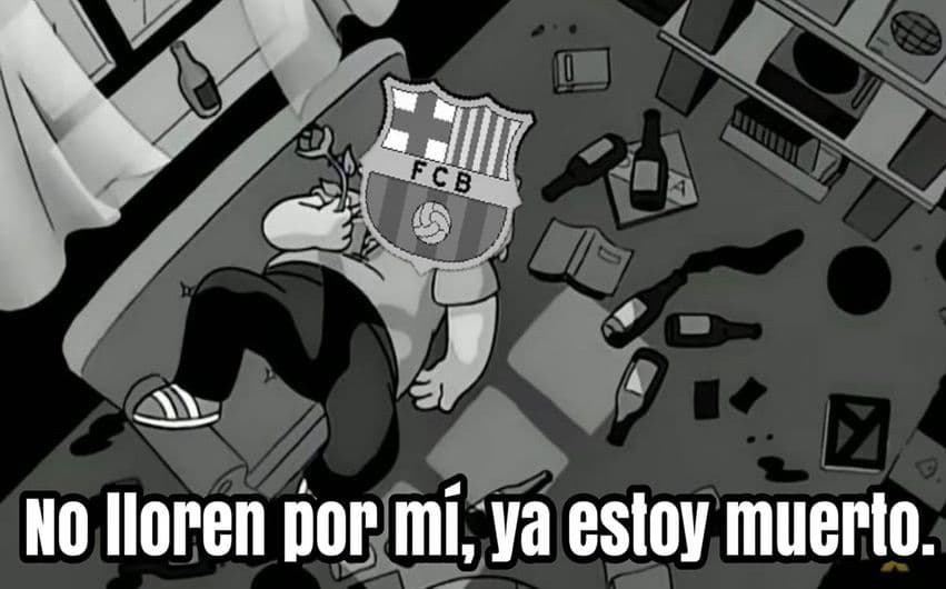 Tras recibir la histórica goleada, el conjunto culé se ha convertido en el blanco de los memes en las redes sociales.