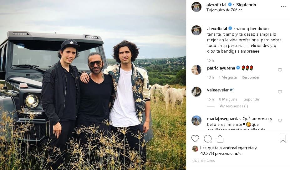 Alejandro Fernández también es papá de Valentina y Emiliano (derecha), que procreó con Ximena Díaz.
<br>