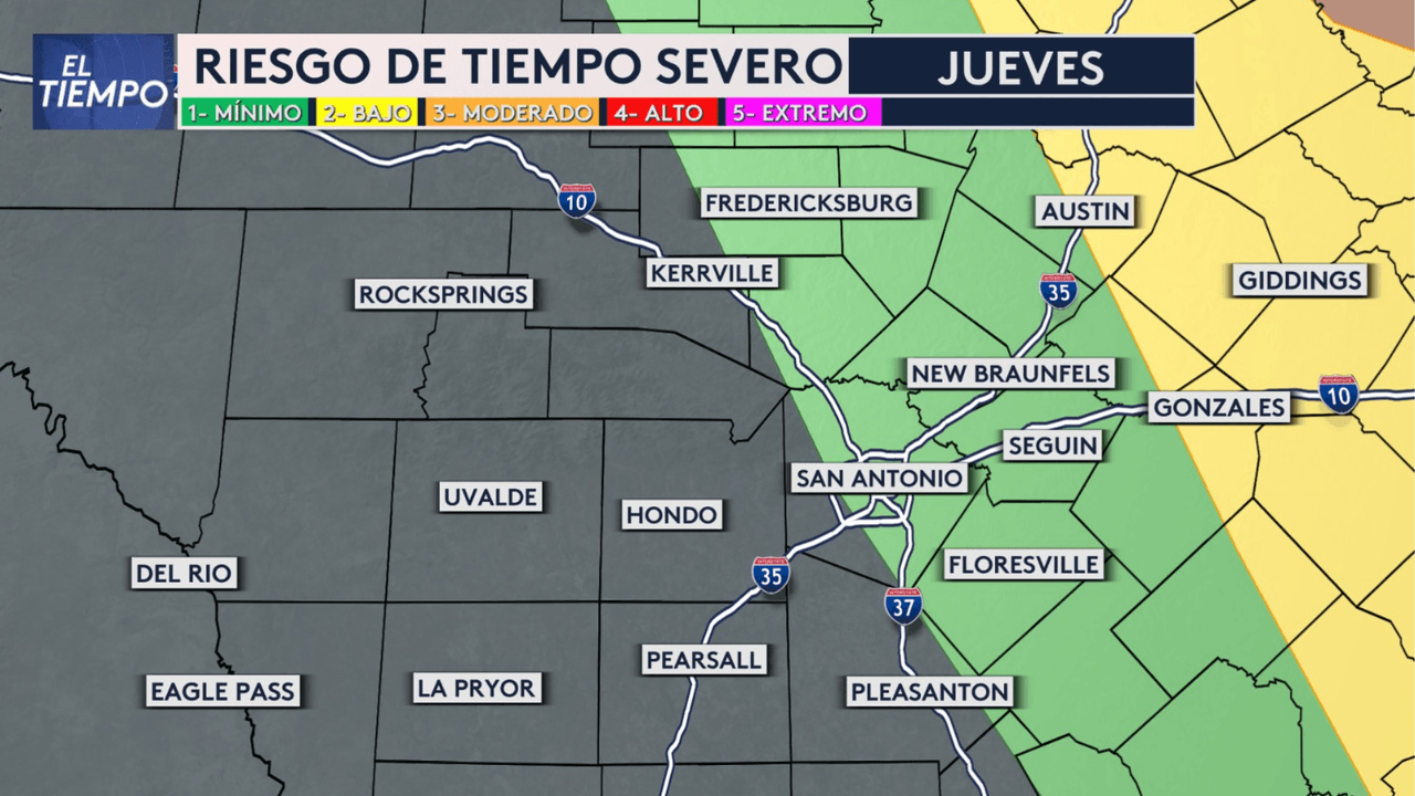 Hay posibilidad de granizo y fuertes vientos en San Antonio con un frente frío