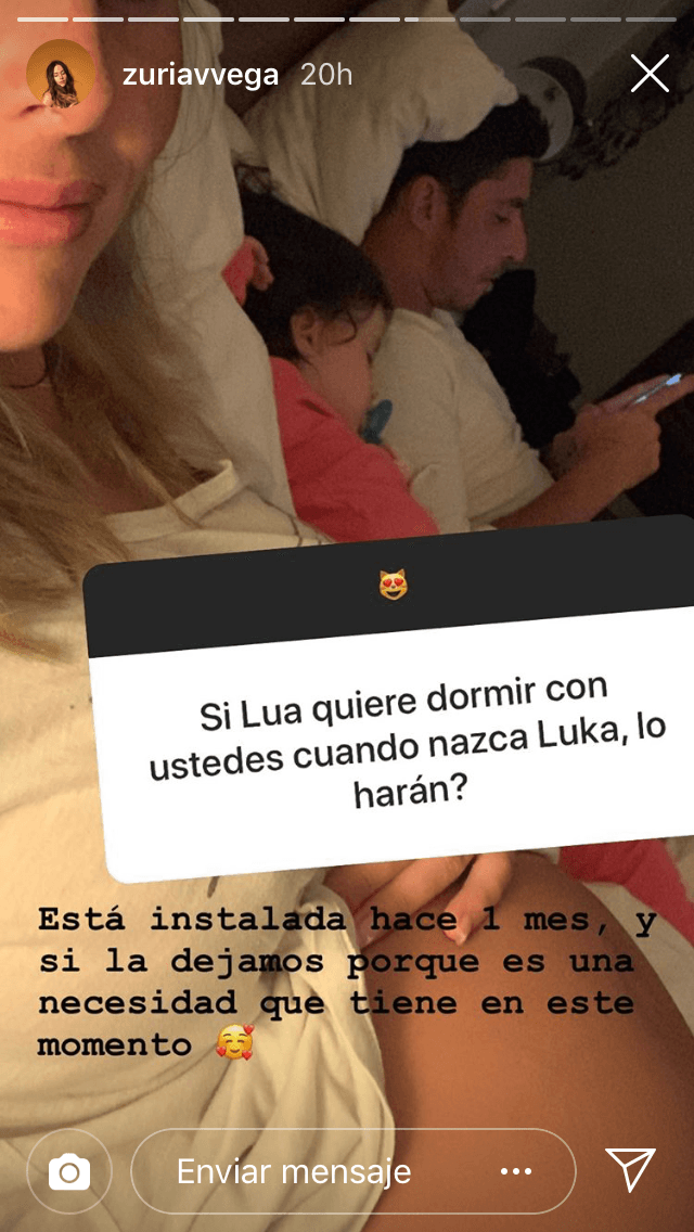 Además, la actriz confesó que Lúa ya está durmiendo con ellos.