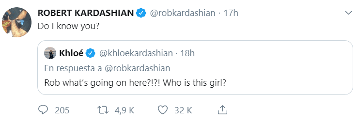 "¿Te conozco?", le respondió en broma Rob Kardashian.