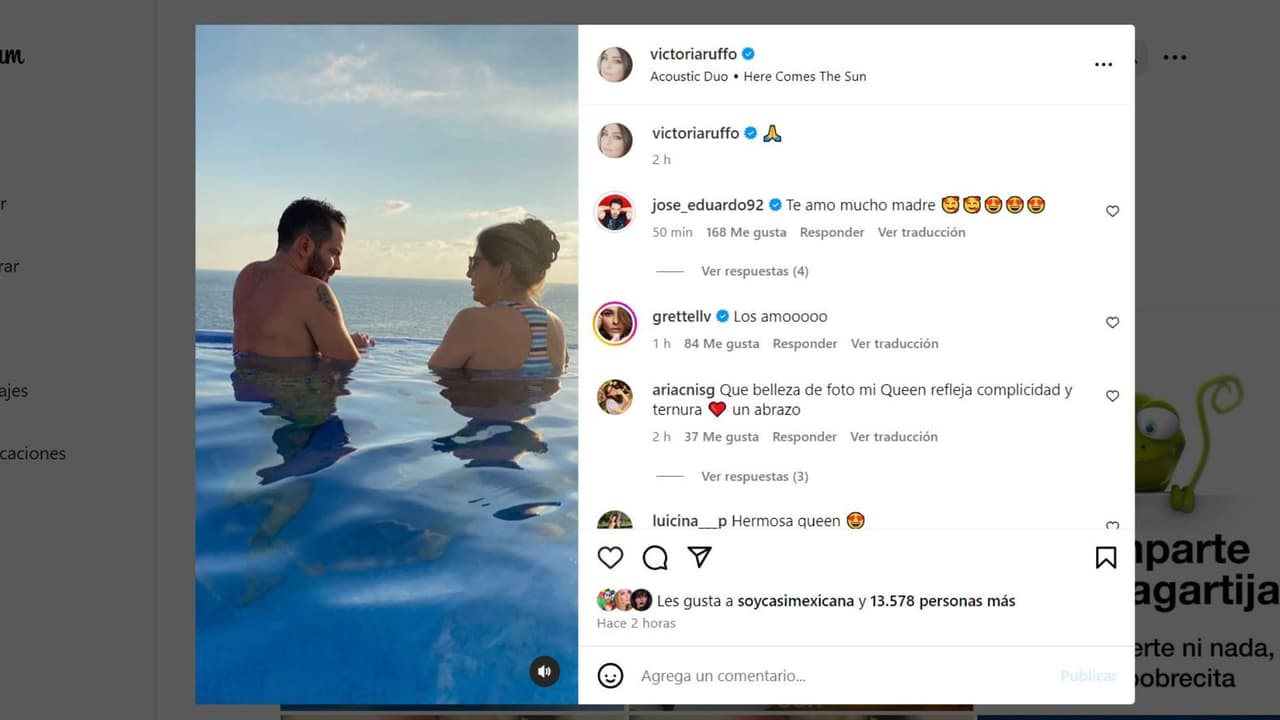 Victoria Ruffo reaparece junto a su hijo José Eduardo.