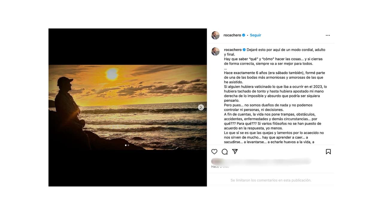 Rodrigo Cachero cerró ciclos con Adianez Hernández en el que hubiera sido su sexto aniversario de casados.